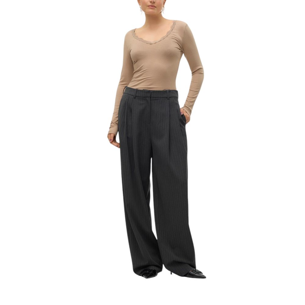 Vero Moda Gray Polyester Casual Pants