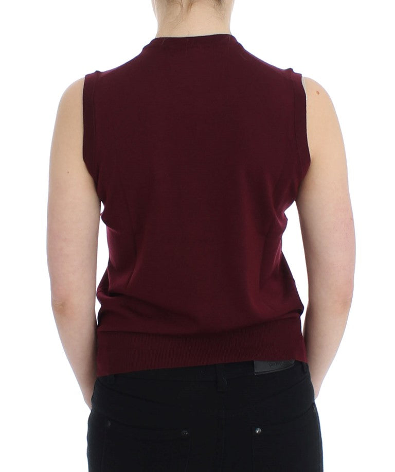 Roter ärmelloser Westepullover mit Rundhalsausschnitt von Dolce & Gabbana