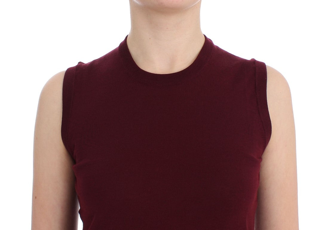 Roter ärmelloser Westepullover mit Rundhalsausschnitt von Dolce & Gabbana