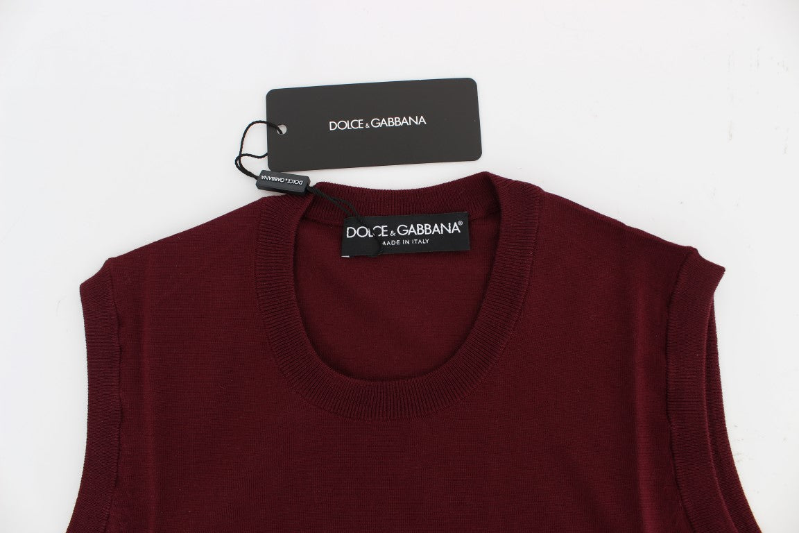Roter ärmelloser Westepullover mit Rundhalsausschnitt von Dolce & Gabbana