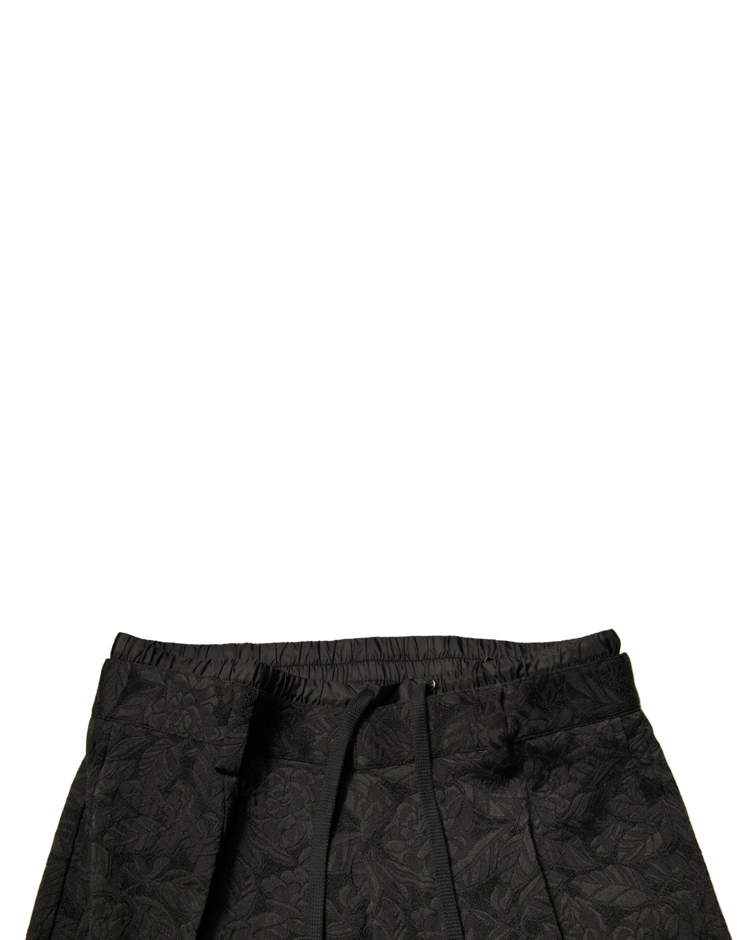 Dolce & Gabbana Schwarze, schmale Anzughose aus Polyester mit Brokatmuster für Herren