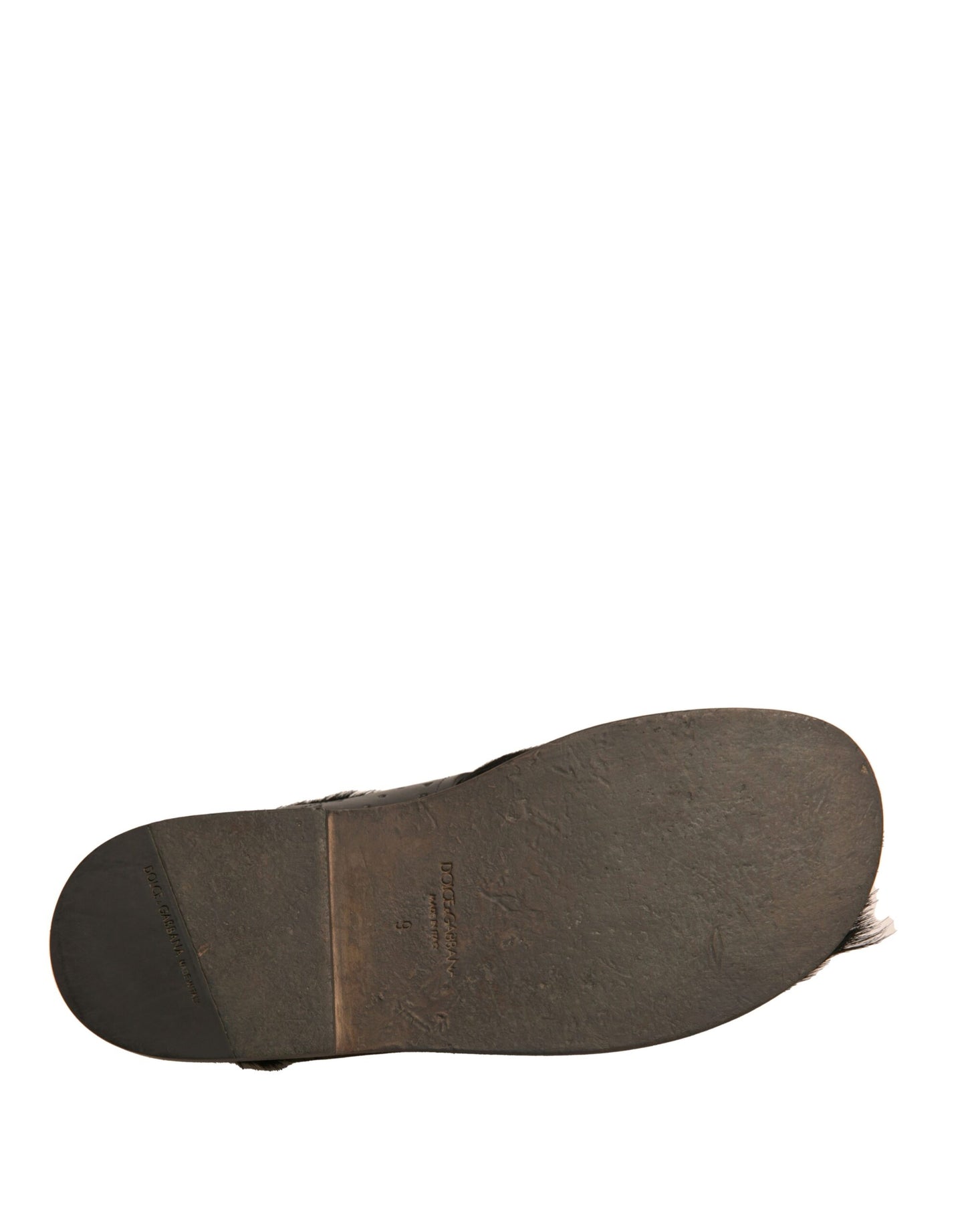 Dolce & Gabbana Grüne Gazelle Haarleder Flats Sandalen Schuhe