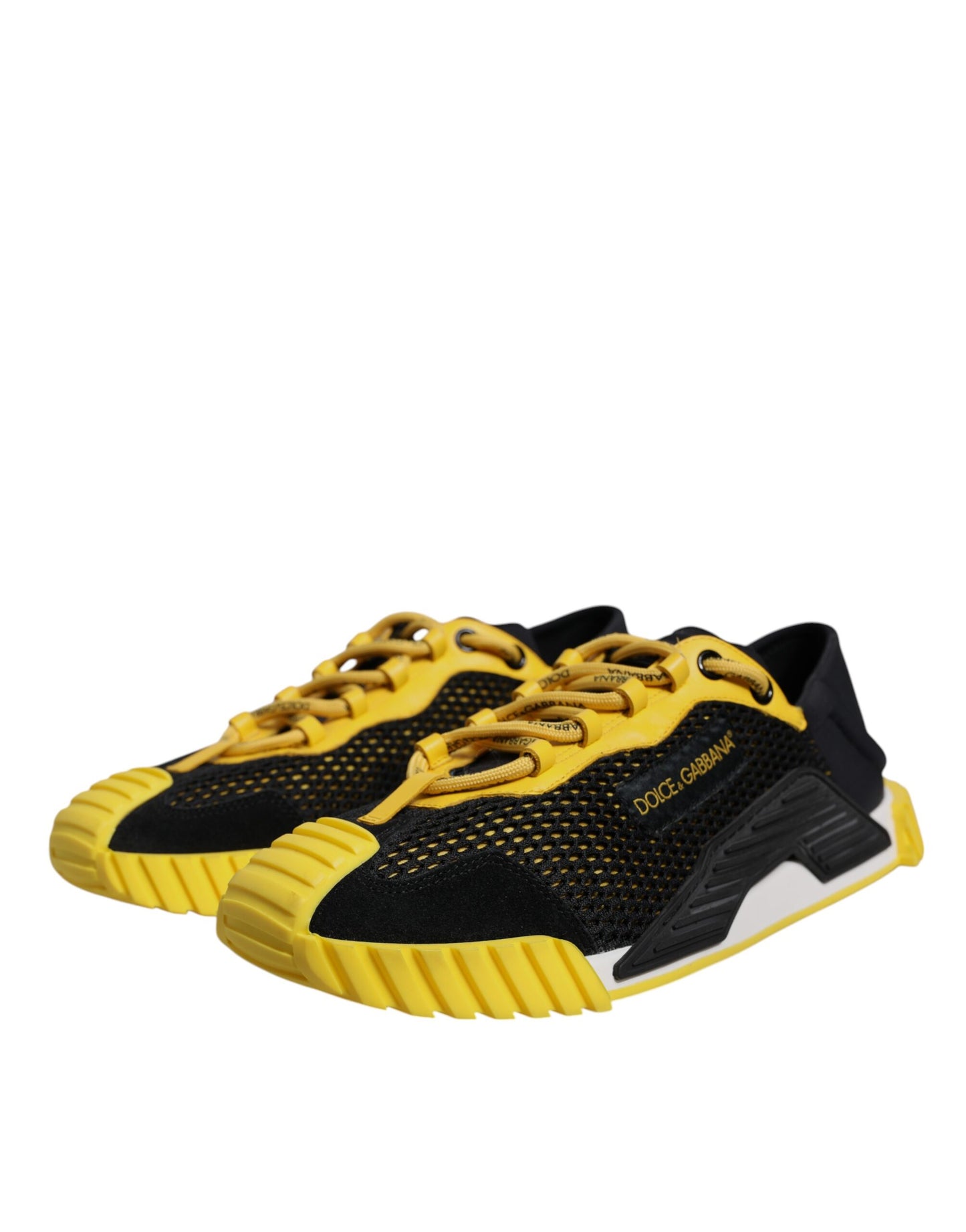 Dolce & Gabbana Schwarz Gelb Low Top NS1 Sneakers Schuhe