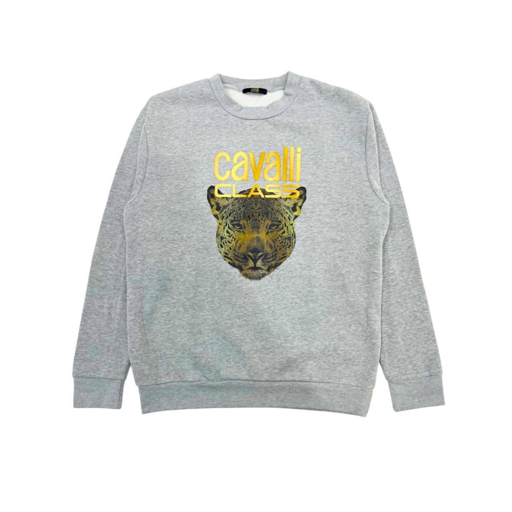 Cavalli Class Grauer Polyester-Hoodie für Damen
