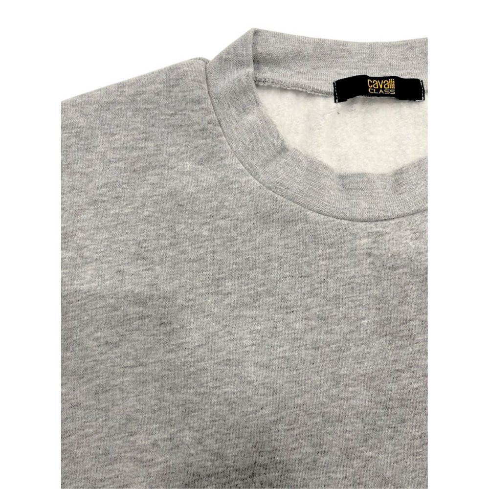 Cavalli Class Grauer Polyester-Hoodie für Damen