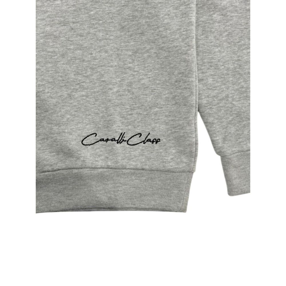 Cavalli Class Grauer Polyester-Hoodie für Damen