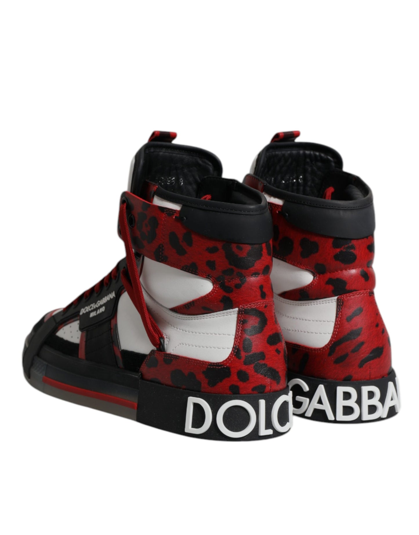 Dolce & Gabbana Mehrfarbige High-Top-Sneakers aus Leder