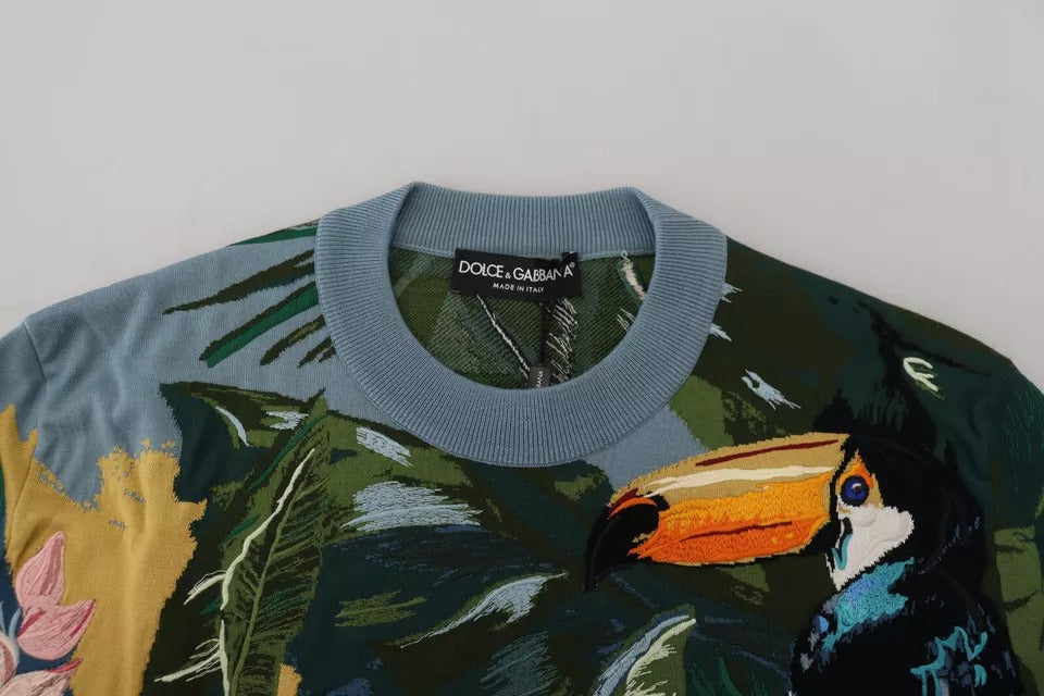 Dolce & Gabbana Jungle Woll-Seidenpullover Logopullover