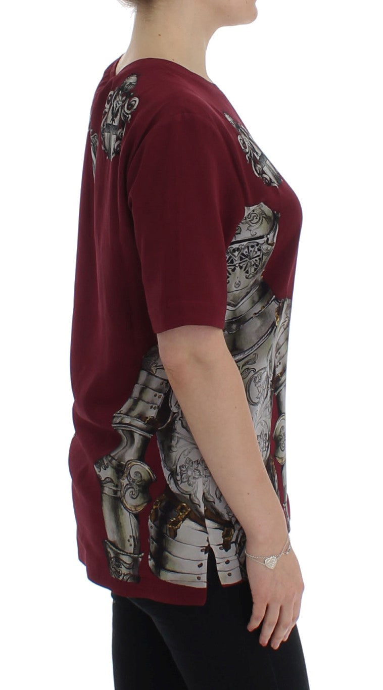 Dolce & Gabbana – Seidenbluse mit rotem Ritter-Print