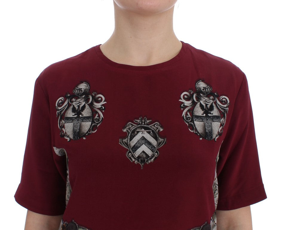 Dolce & Gabbana – Seidenbluse mit rotem Ritter-Print