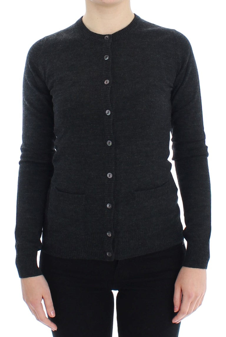 Dolce & Gabbana Grauer Woll-Cardigan mit Knöpfen