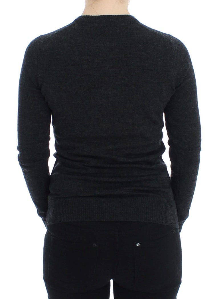 Dolce & Gabbana Grauer Woll-Cardigan mit Knöpfen