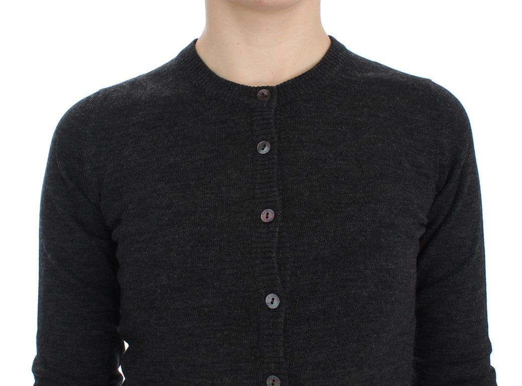 Dolce & Gabbana Grauer Woll-Cardigan mit Knöpfen