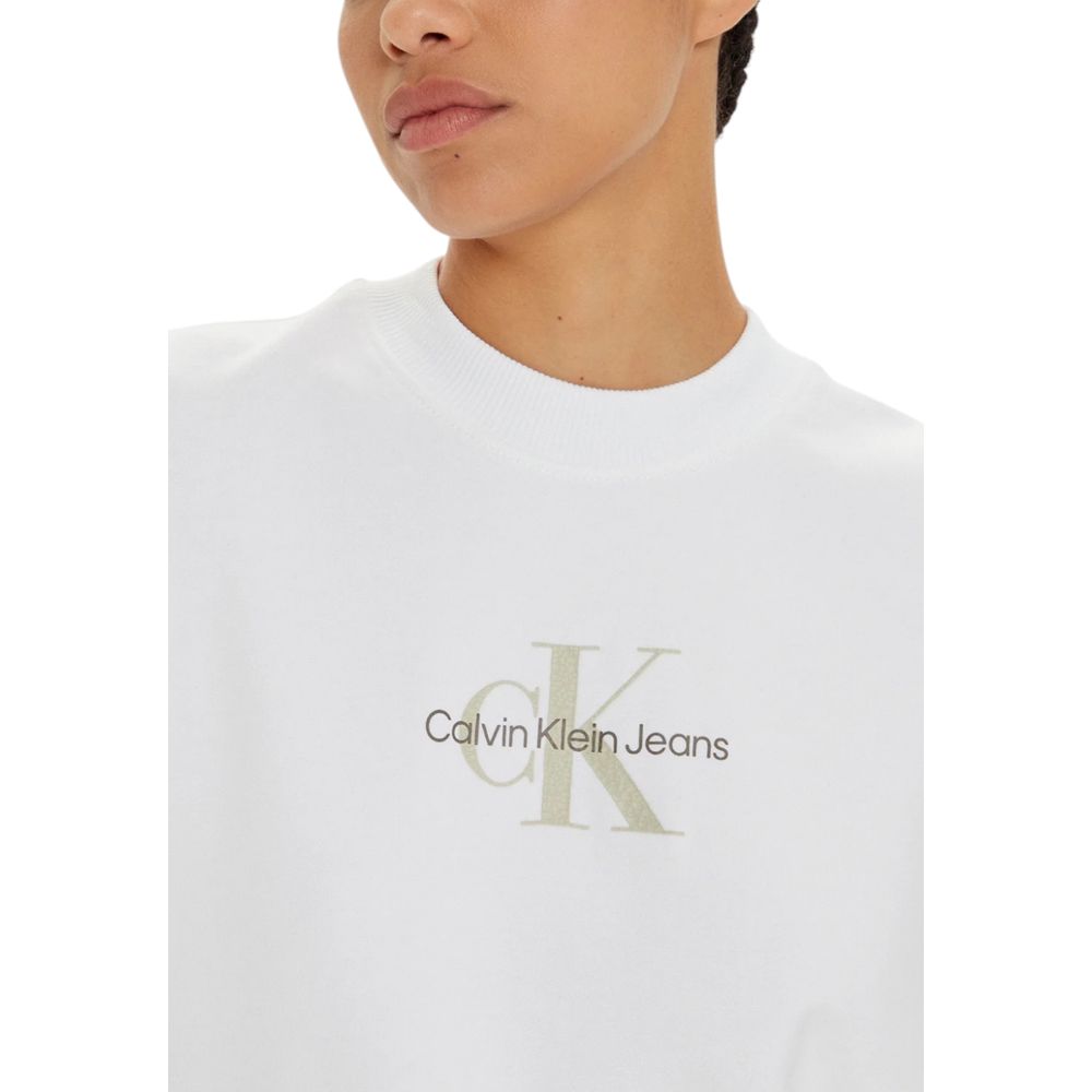 Calvin Klein Jeans – Weißes Sweatshirt aus recycelter Baumwolle