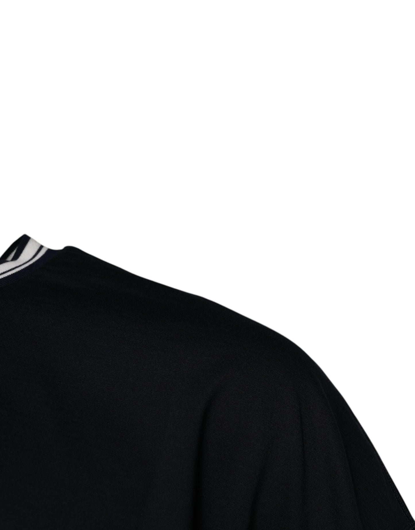 Dolce & Gabbana – Dunkelblaues T-Shirt aus Baumwolle mit Rundhalsausschnitt und Logo „Krone“