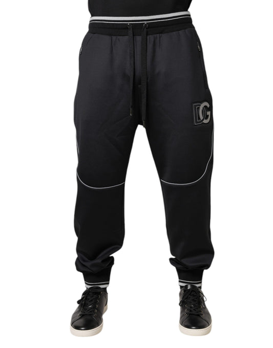 Dolce & Gabbana – Schwarze Jogginghose aus Polyester mit Logo