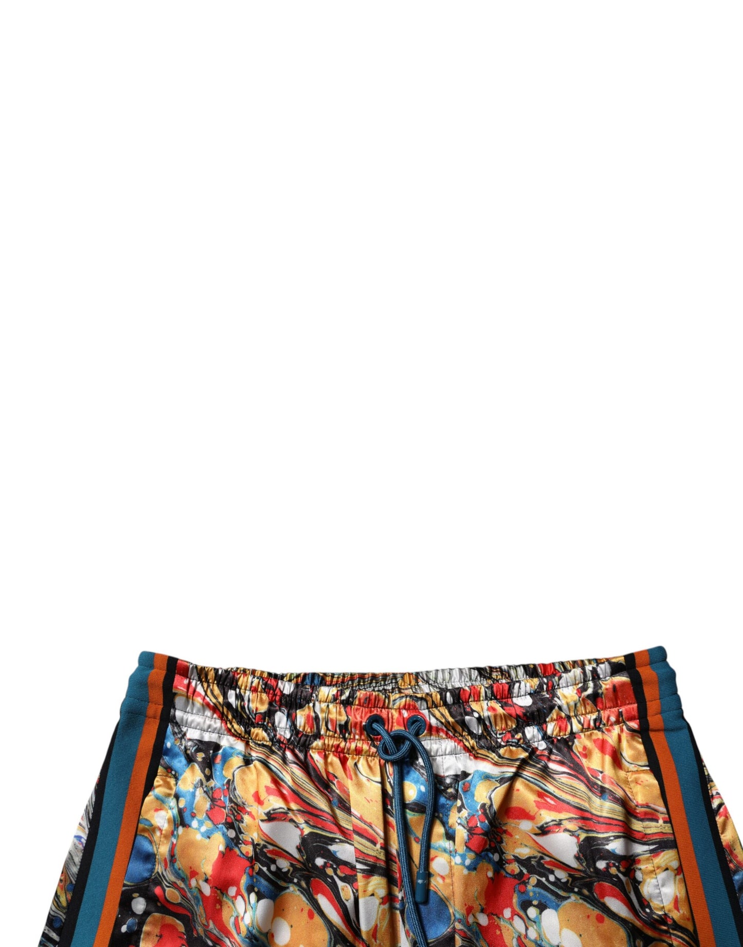Dolce & Gabbana Mehrfarbige Marmor-Satin-Trainingshose für Herren