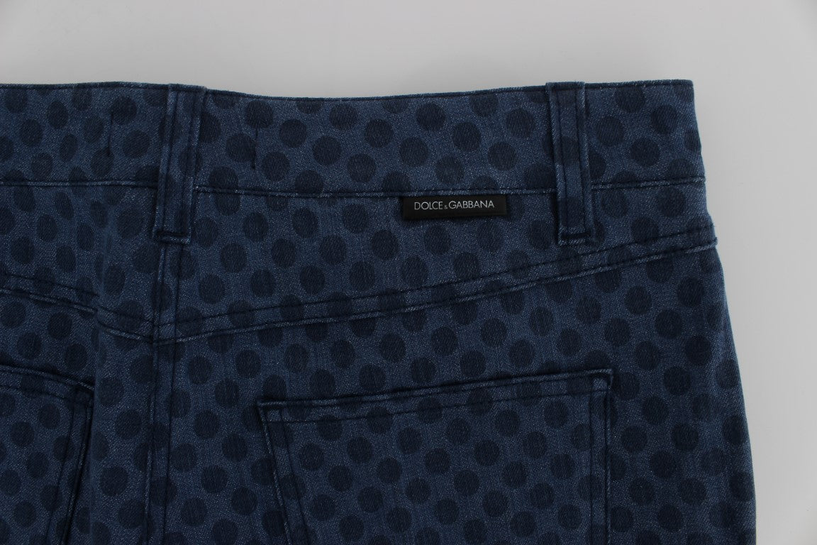 Dolce & Gabbana – Stretch-Caprijeans mit Polka-Punkten