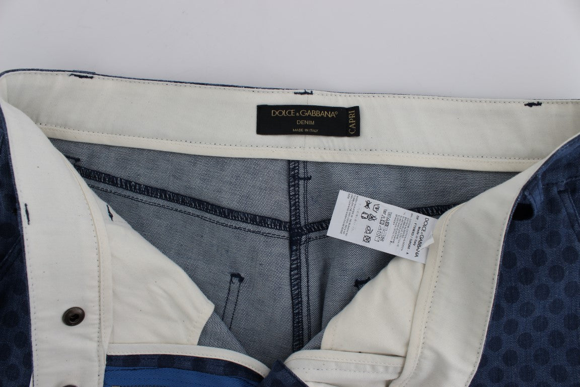 Dolce & Gabbana – Stretch-Caprijeans mit Polka-Punkten