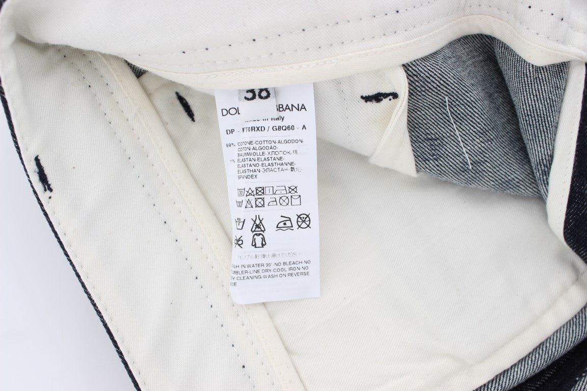 Dolce & Gabbana – Schmale Capri-Jeans mit Punkten