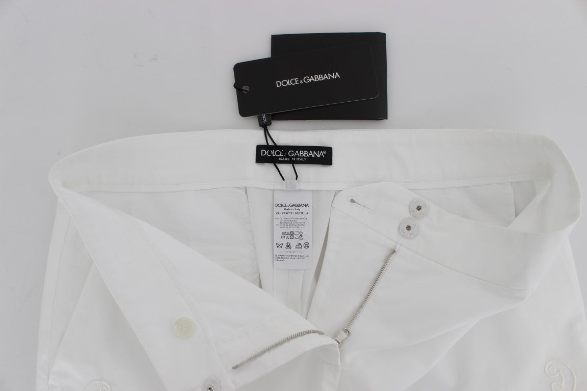 Dolce & Gabbana Weißes Kleid mit Blumenausschnitt und Sicily-Hose