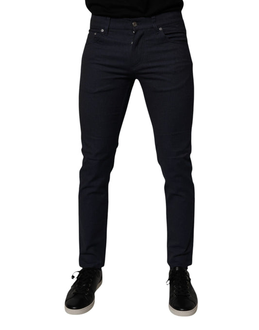 Dolce & Gabbana Dunkelblaue Skinny-Jeans aus Baumwollstretch
