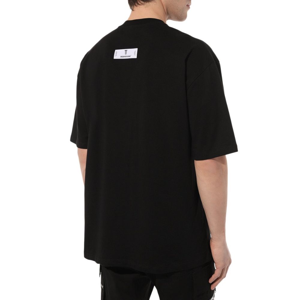 Schwarzes Baumwoll-T-Shirt von Diego Venturino