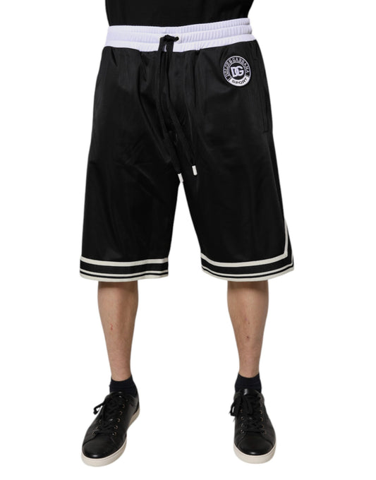 Dolce & Gabbana Schwarz Weiß Herren Bermuda Sweatshorts Shorts