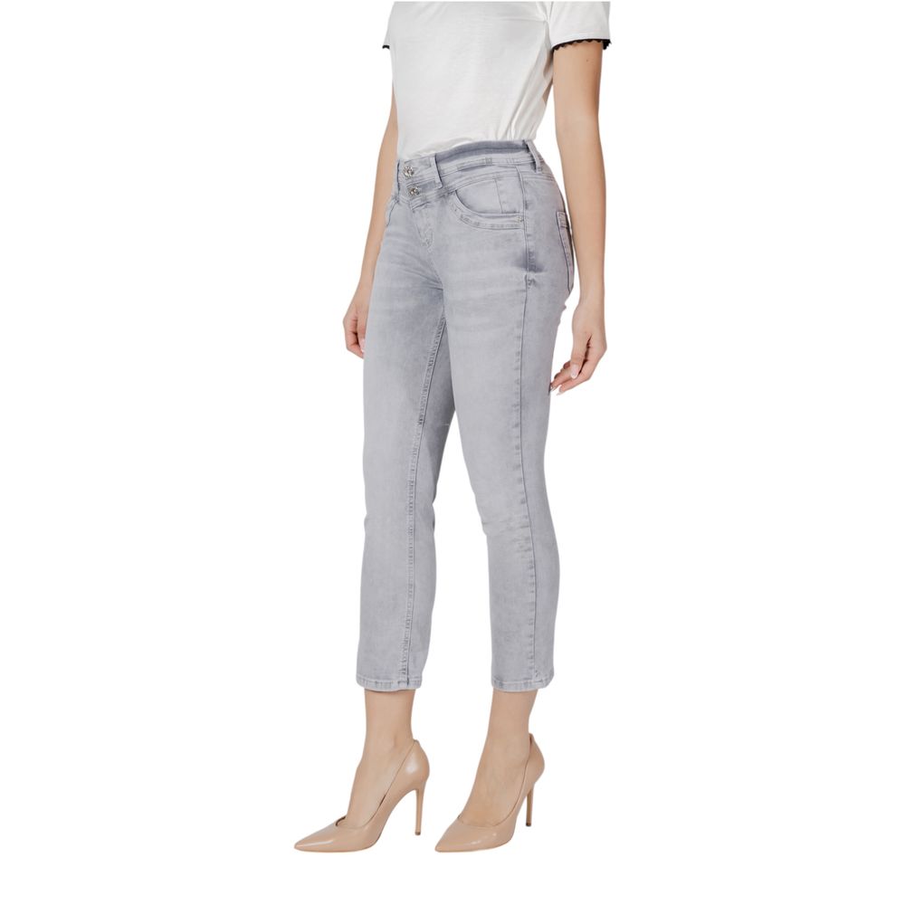 Street One Gray Cotton Slim Fit Jean