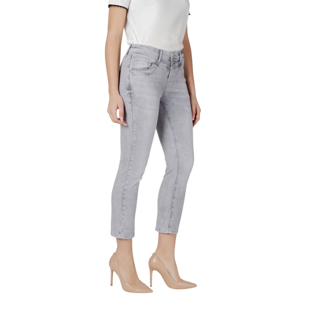 Street One Gray Cotton Slim Fit Jean