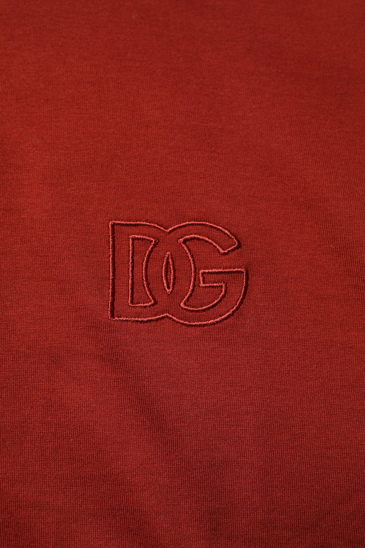 Dolce & Gabbana – Rotes Polo-T-Shirt aus Baumwolle mit DG-Logo und Kragen für Herren