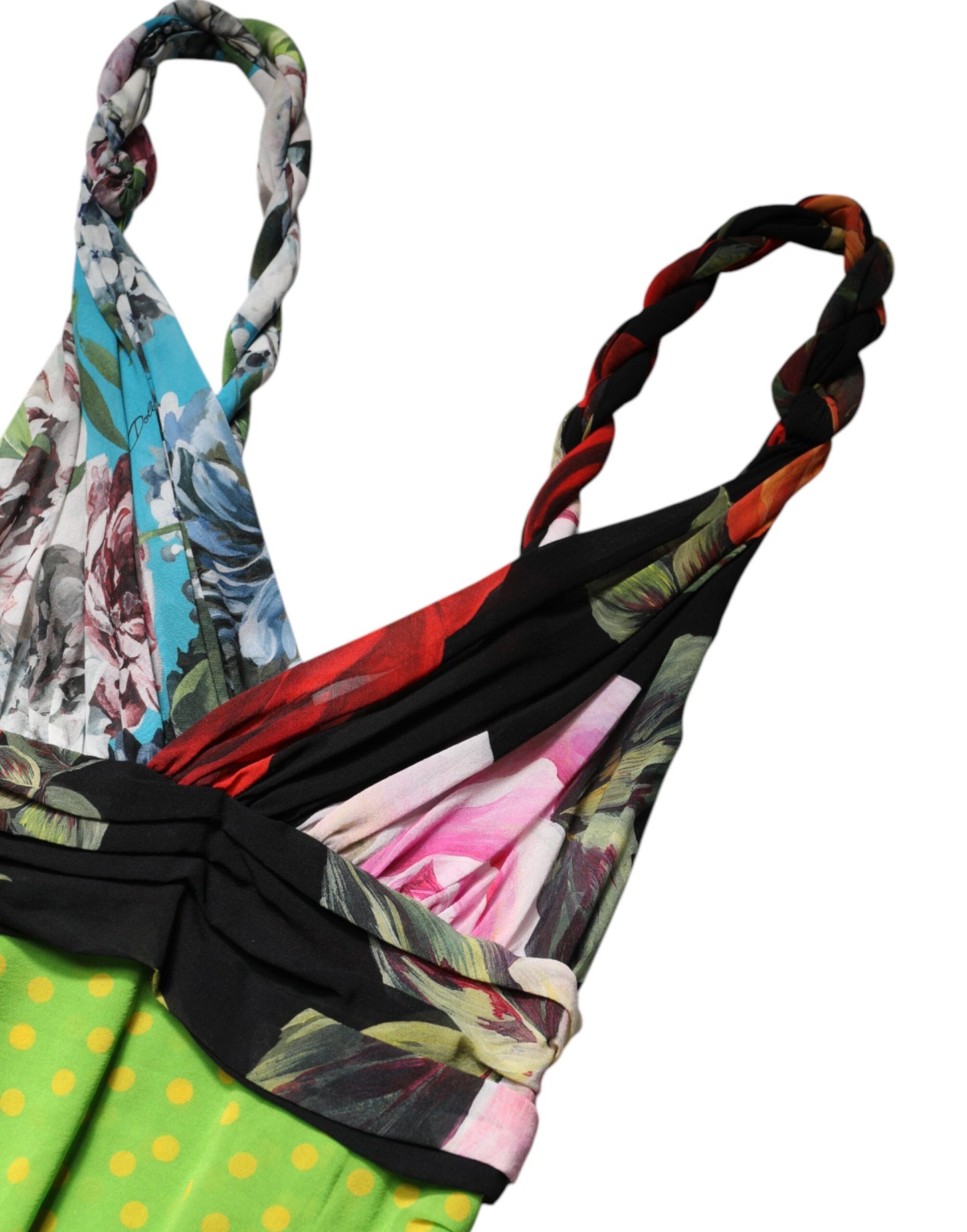 Dolce & Gabbana Multicolor Floral Patchwork Fitted Mini Dress