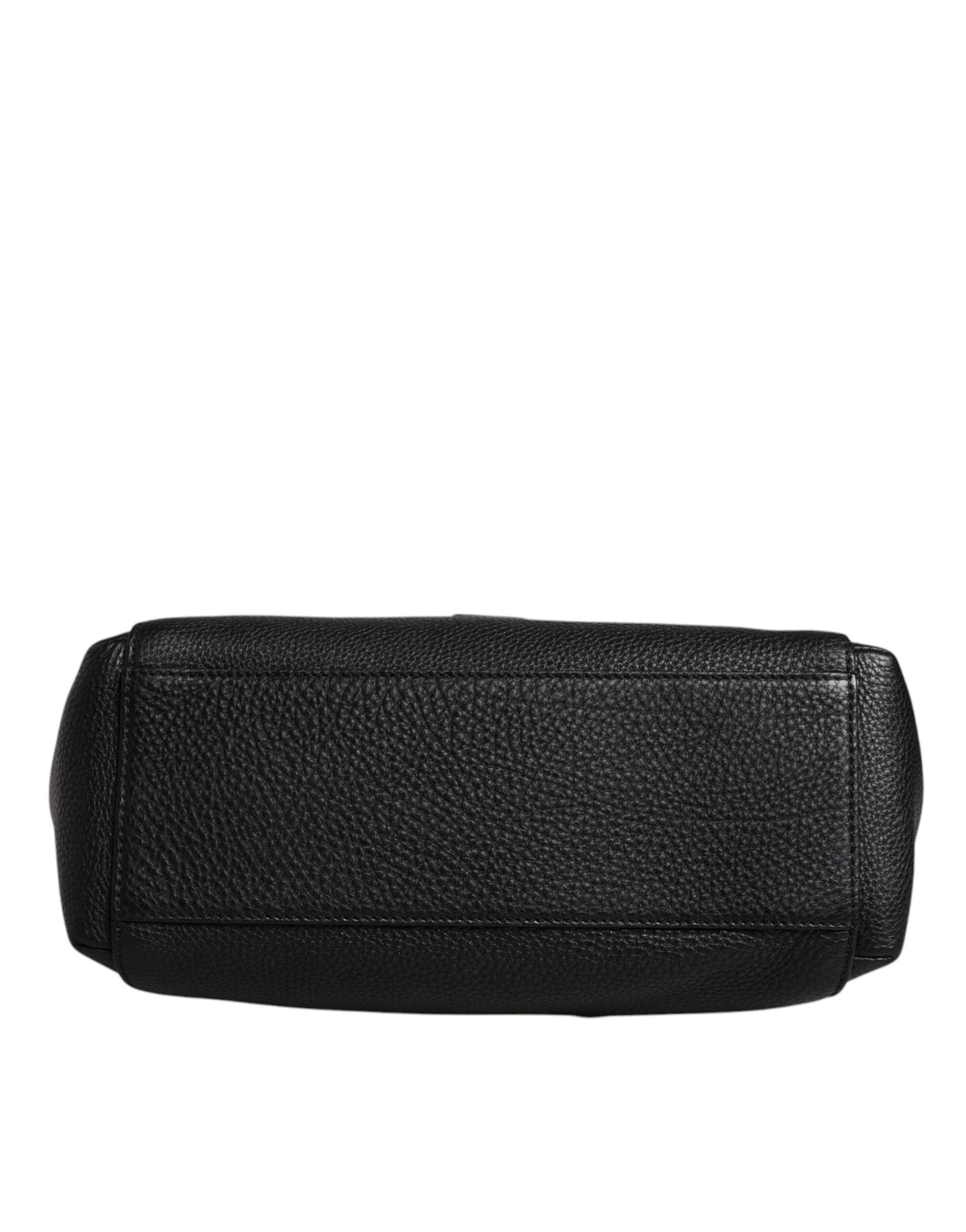 Dolce & Gabbana – Schulter-Umhängetasche aus schwarzem Leder mit Logo-Plakette