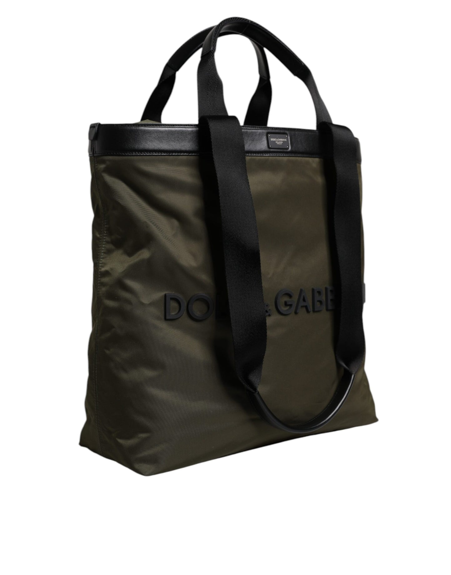 Dolce & Gabbana Tragetasche aus Nylon in Militärgrün mit Schulterriemen
