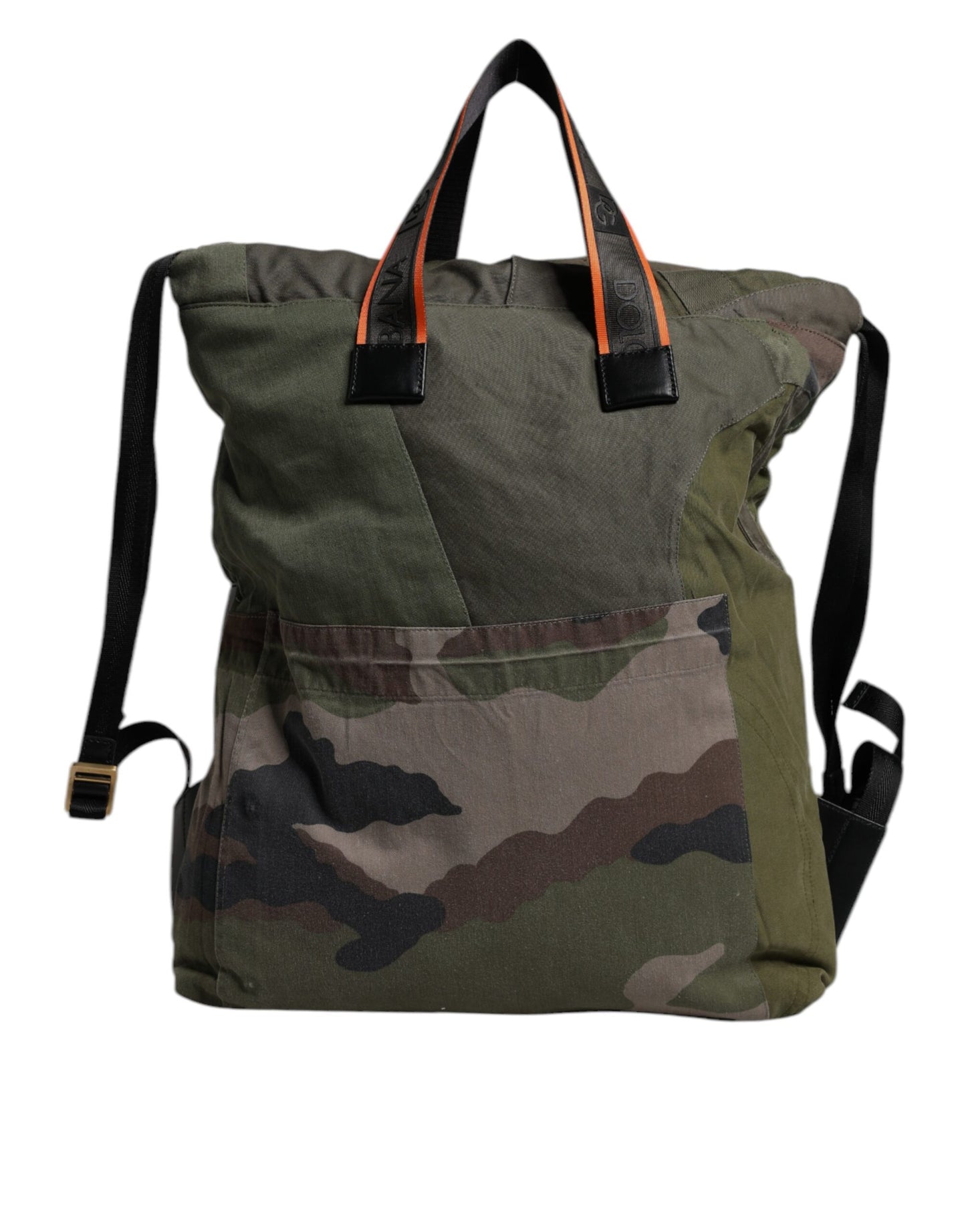 Dolce & Gabbana Militärgrüner Patchwork-Rucksack