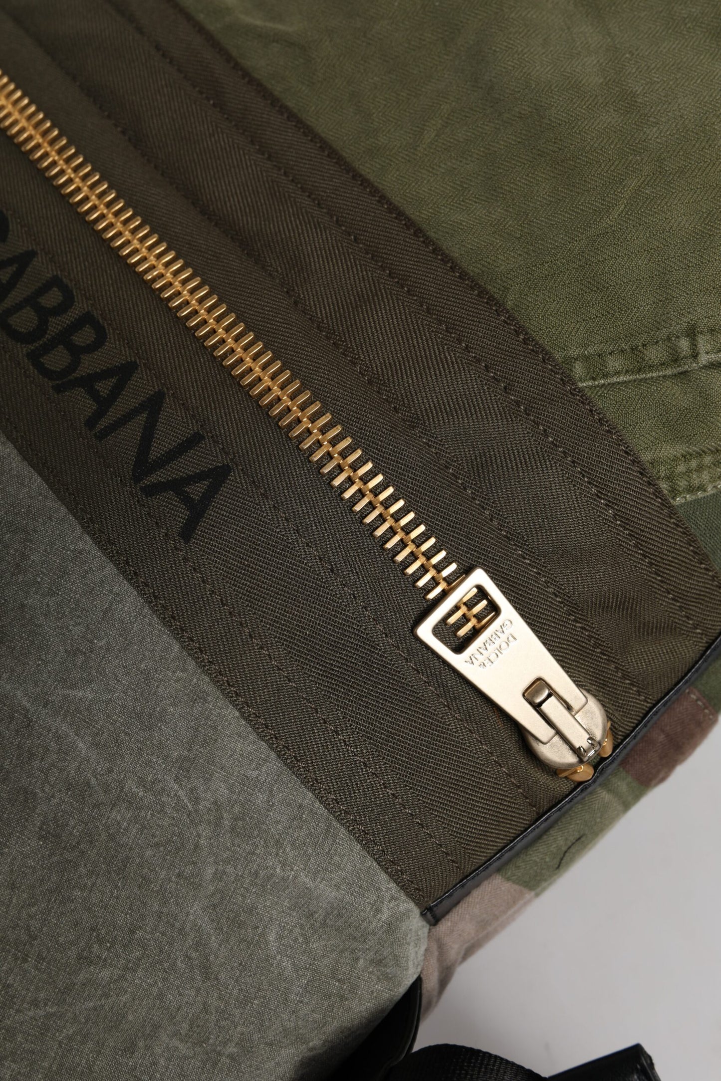 Dolce & Gabbana Militärgrüner Patchwork-Rucksack