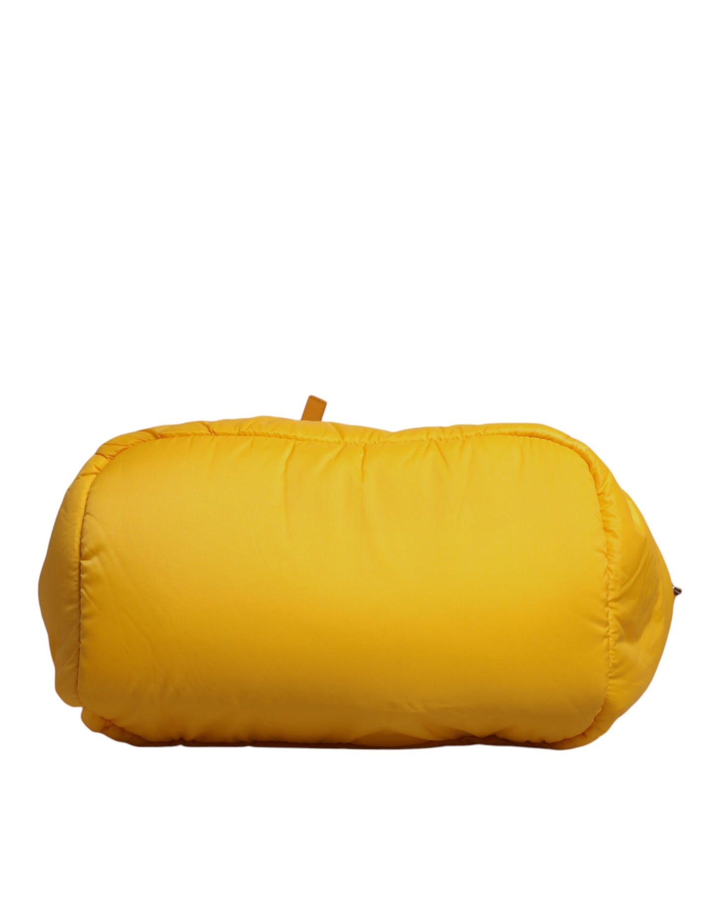 Dolce & Gabbana – Gelb-orangefarbene Nylon-Hand-/Schultertasche mit Logo-Plakette