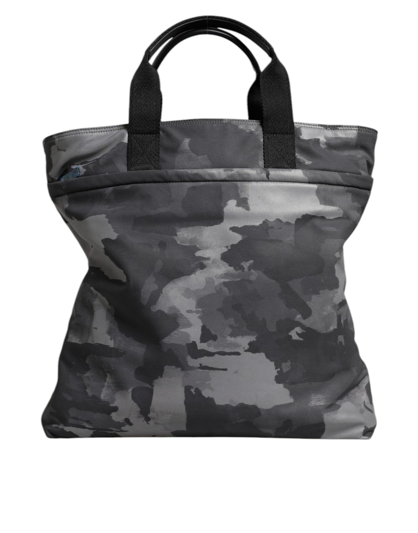 Dolce & Gabbana – Tragetasche aus Baumwolle mit mehreren Fächern in Grau mit Camouflage-Muster