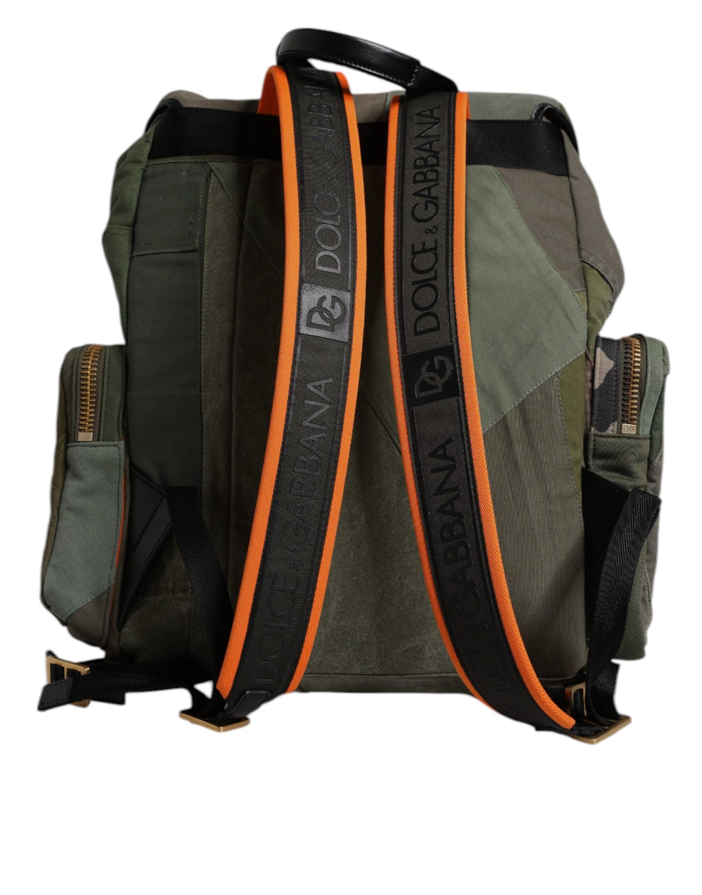 Dolce & Gabbana Militärgrüner Patchwork-Reiserucksack
