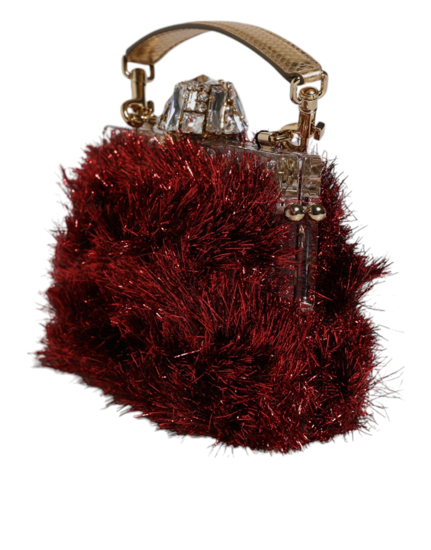 Dolce & Gabbana – Abend-Clutch „VANDA“ aus Rotgold mit Lametta-Kristallen