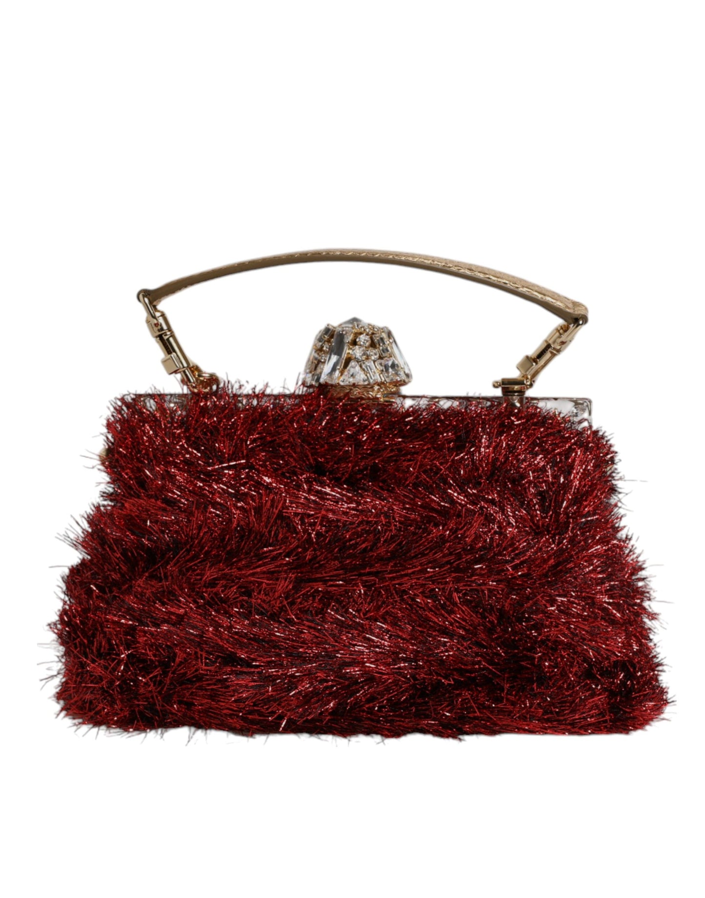 Dolce & Gabbana – Abend-Clutch „VANDA“ aus Rotgold mit Lametta-Kristallen