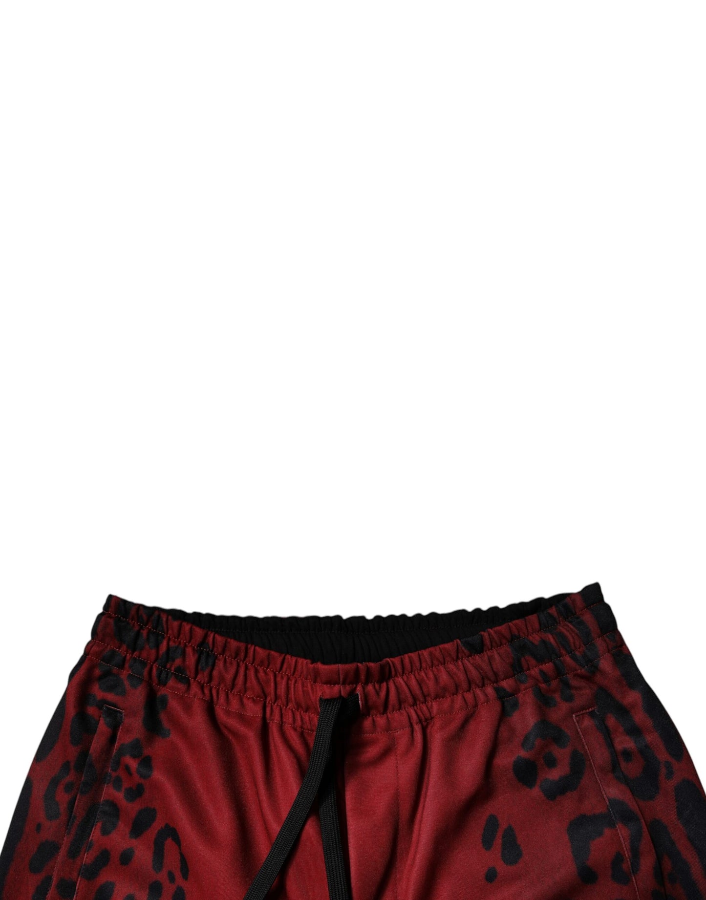 Dolce & Gabbana Rote Jogginghose aus Polyester mit Leopardenmuster für Herren