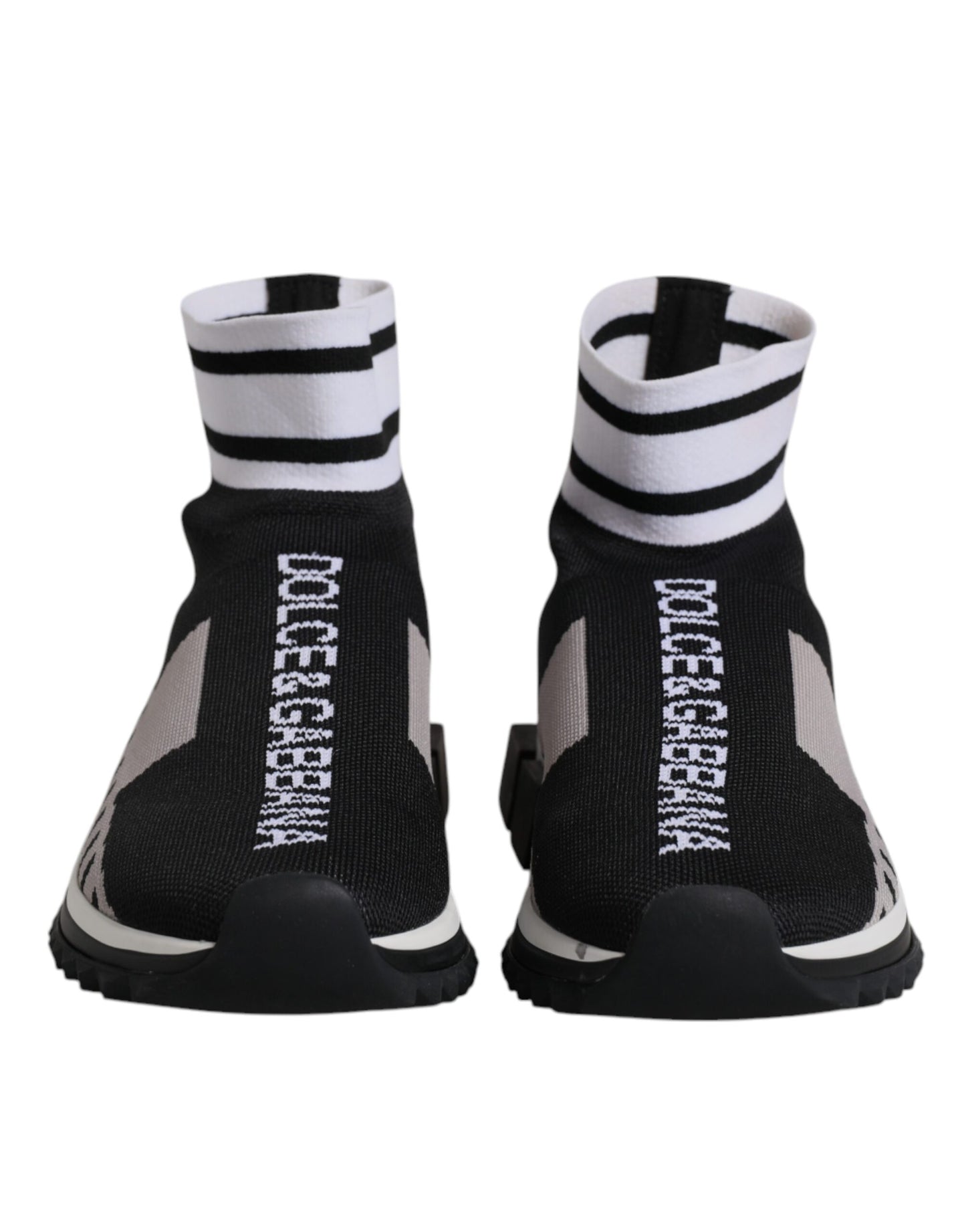 Dolce & Gabbana Schwarz Grau Sorrento Socken Frauen Sneakers Schuhe