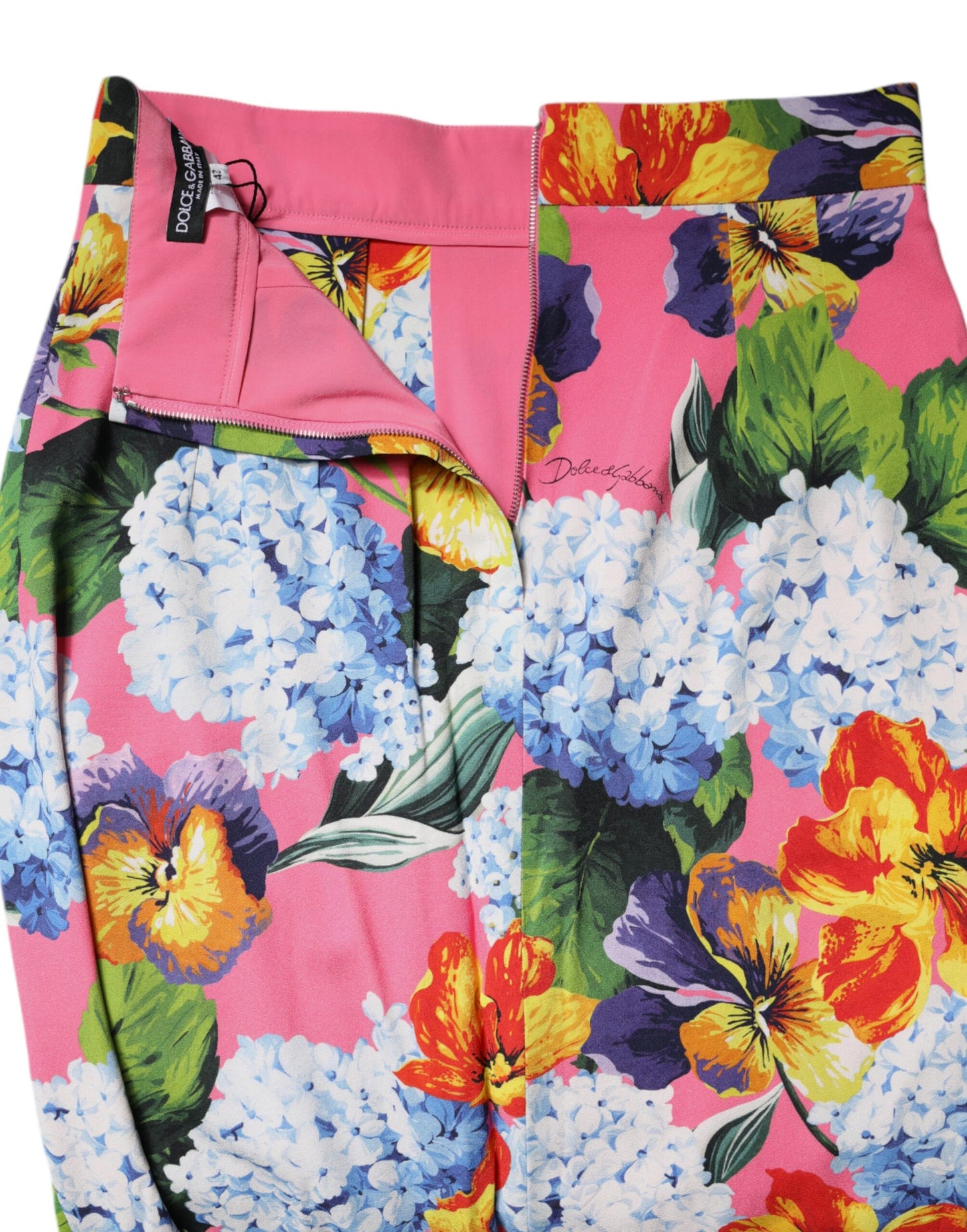 Dolce & Gabbana – Mehrfarbiger Midirock mit hoher Taille und Blumenmuster