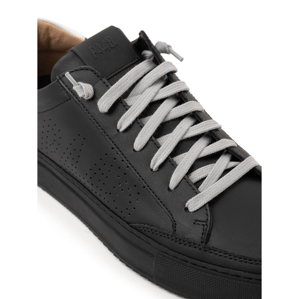 P448 Schwarzer Ledersneaker