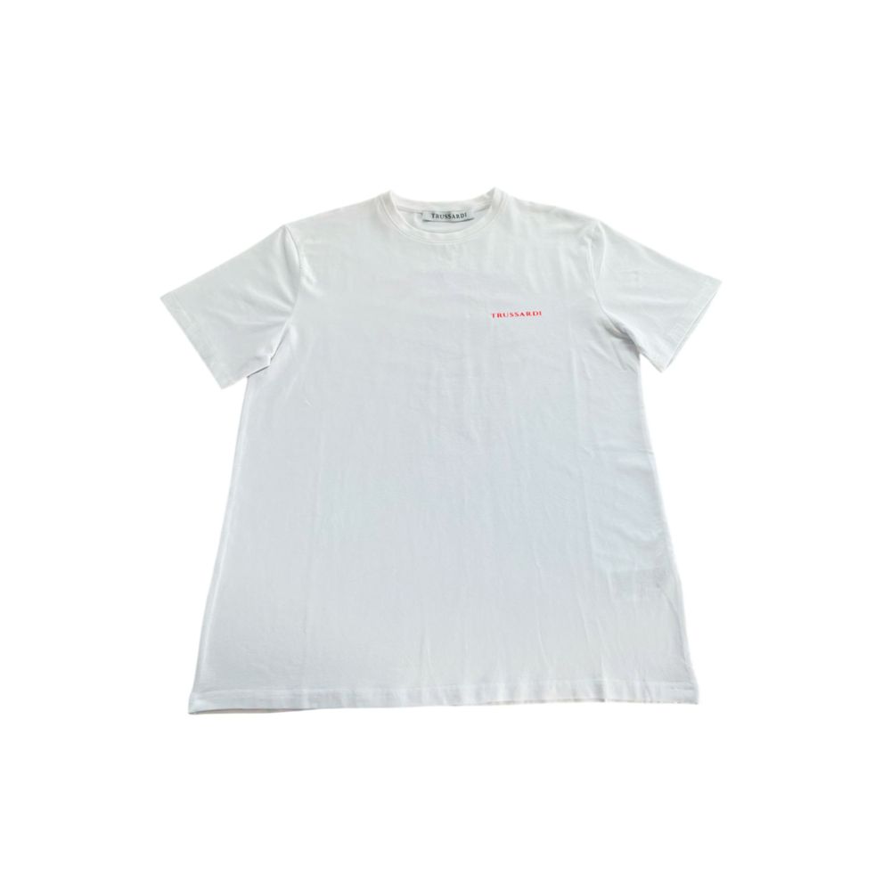 Trussardi Beachwear Herren-T-Shirt aus weißer Baumwolle