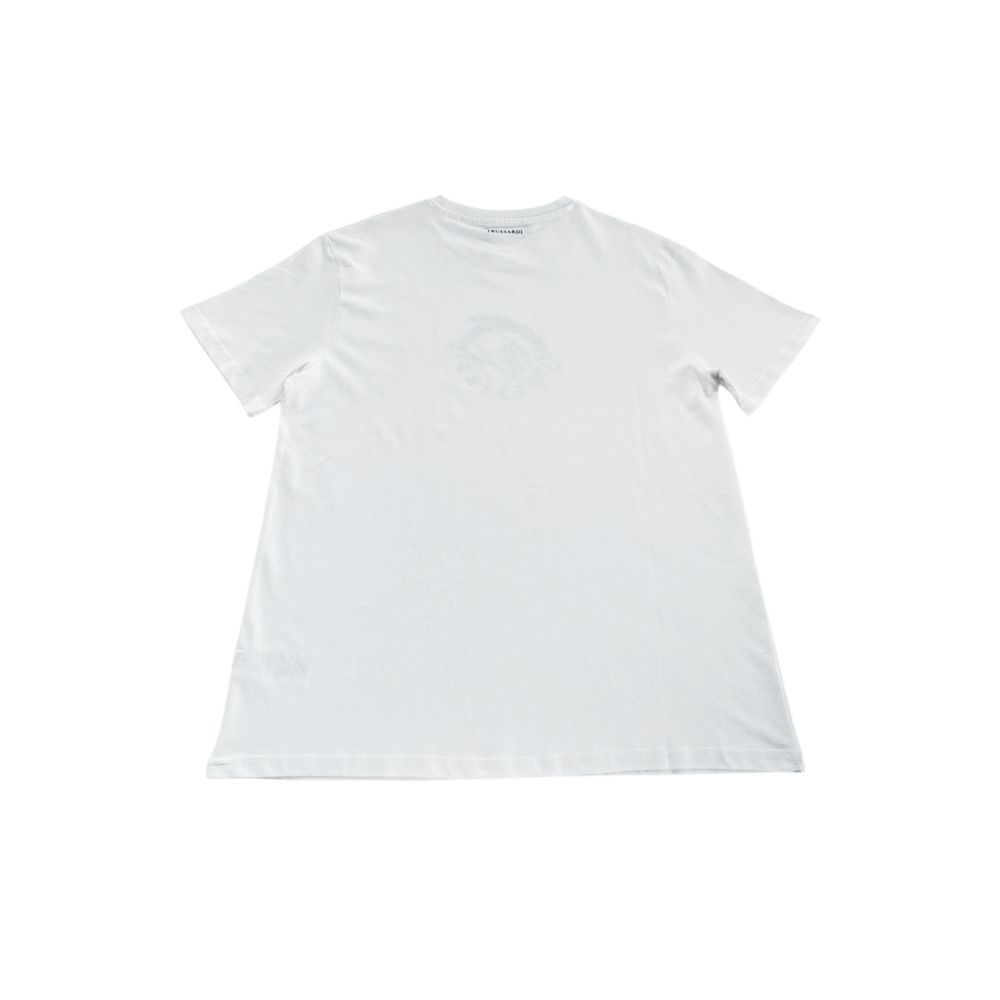 Trussardi Beachwear Weißes Baumwoll-T-Shirt für Herren