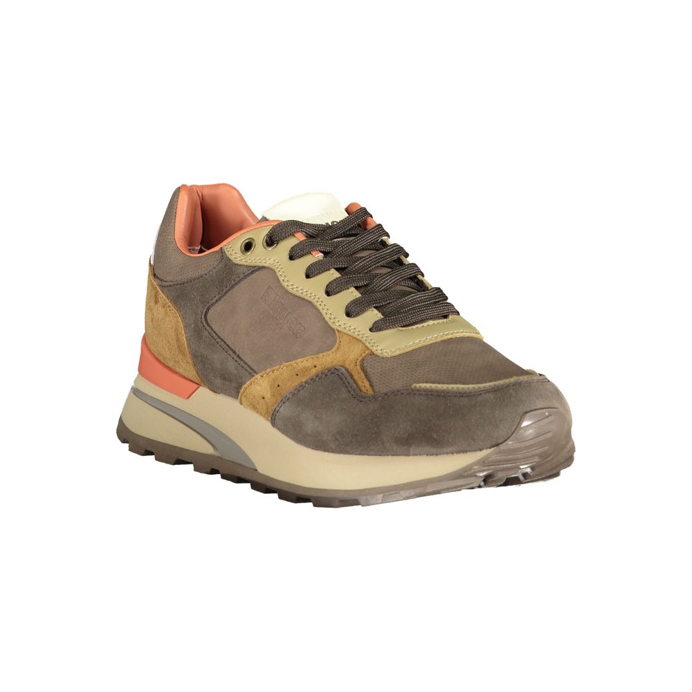 Blauer brauner Herren-Sneaker aus Polyethylen
