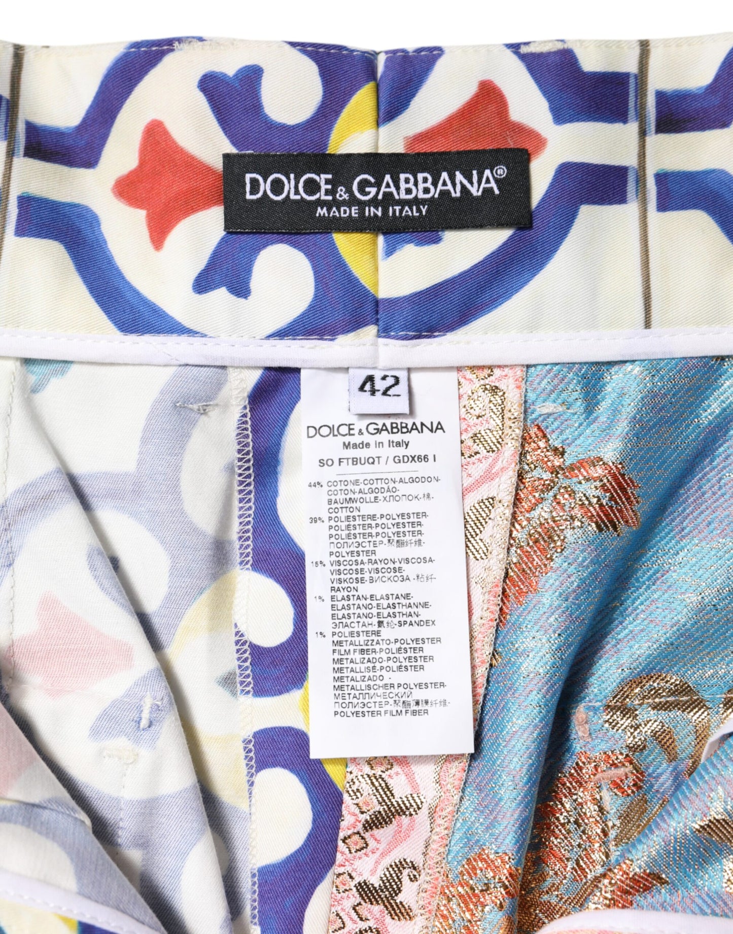 Dolce & Gabbana Mehrfarbige Hotpants-Shorts mit hoher Taille für Damen
