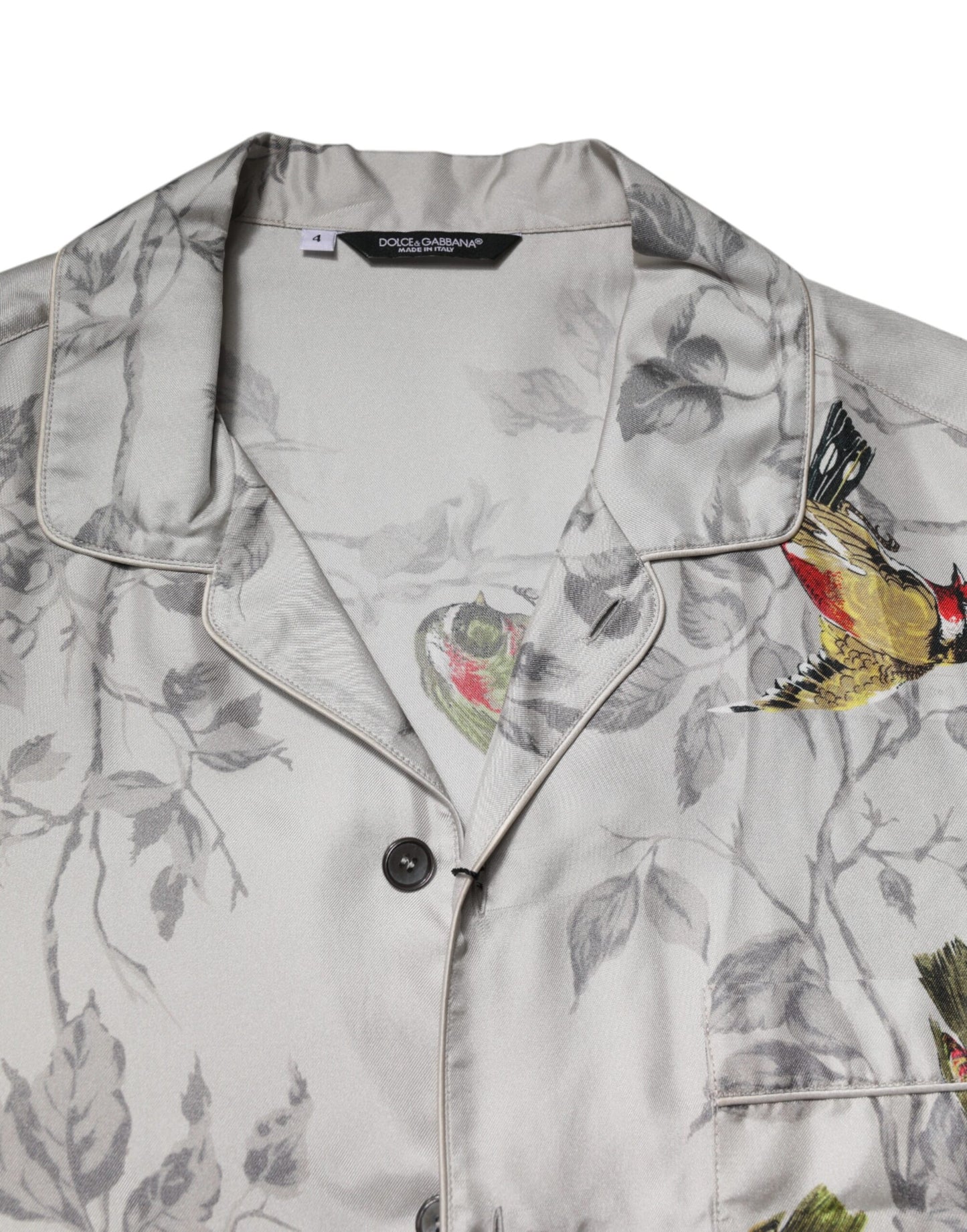 Dolce & Gabbana – Mehrfarbiges Button-Down-Hemd aus Seide mit Print